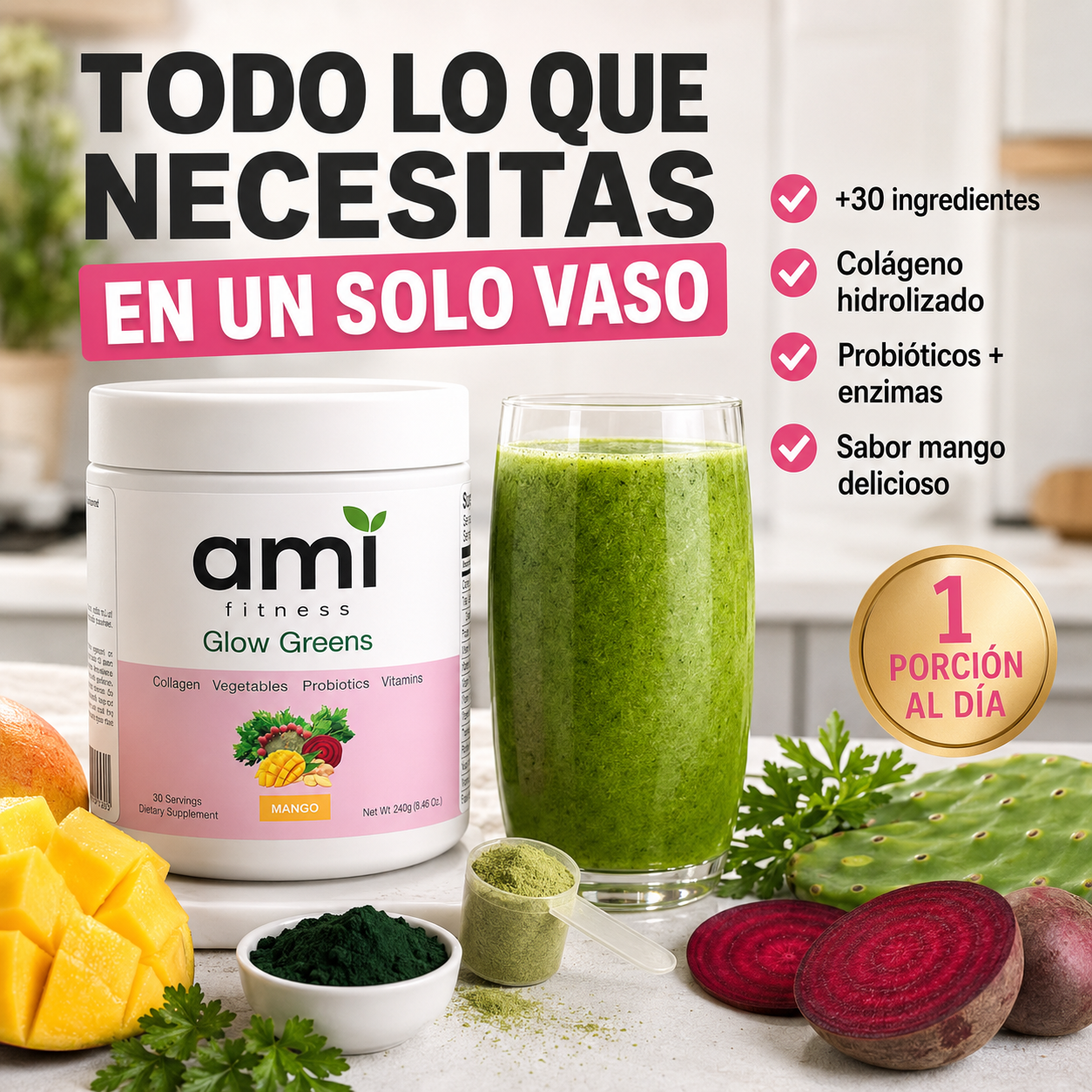 Ami Colágeno con Probióticos | Piel Radiante y Digestión Ligera