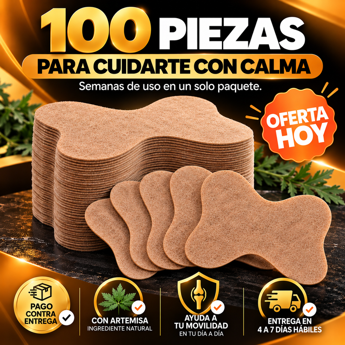 Parches de Moxa con Artemisa (100 pzs) | Alivio Práctico Sin Pastillas